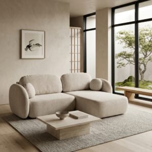 AULFA TISSUS CHENILLE BEIGE ANGLE DROIT