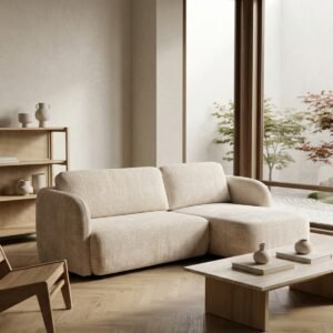 AYLINE ANGLE DROIT TISSUS CHENILLE BEIGE