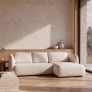 MARINA CHENILLE ECRU ANGLE DROIT