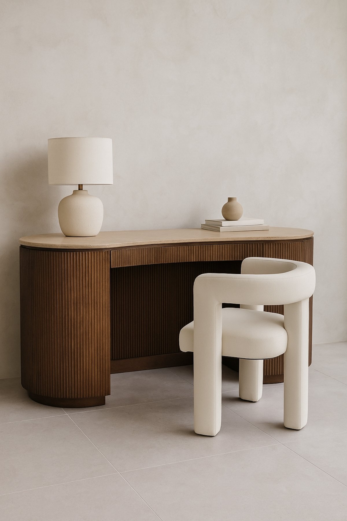 MEUBLE BUREAU MARIE BOIS TRAVERTIN 2