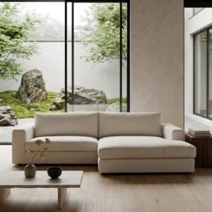 RIVIERA S CHENILLE ECRU ANGLE DROIT