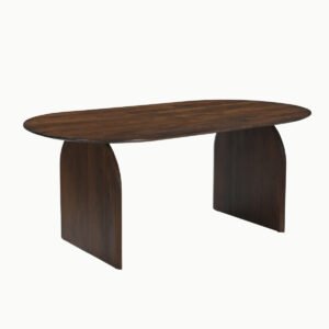 table à manger emilia bois acacia noyer plateau ovale table salle à manger bois acacia noyer design minimaliste table repas bois acacia plateau ovale 200 et 240 cm table à manger design bois acacia noyer