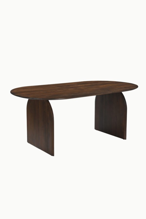 table à manger emilia bois acacia noyer plateau ovale table salle à manger bois acacia noyer design minimaliste table repas bois acacia plateau ovale 200 et 240 cm table à manger design bois acacia noyer