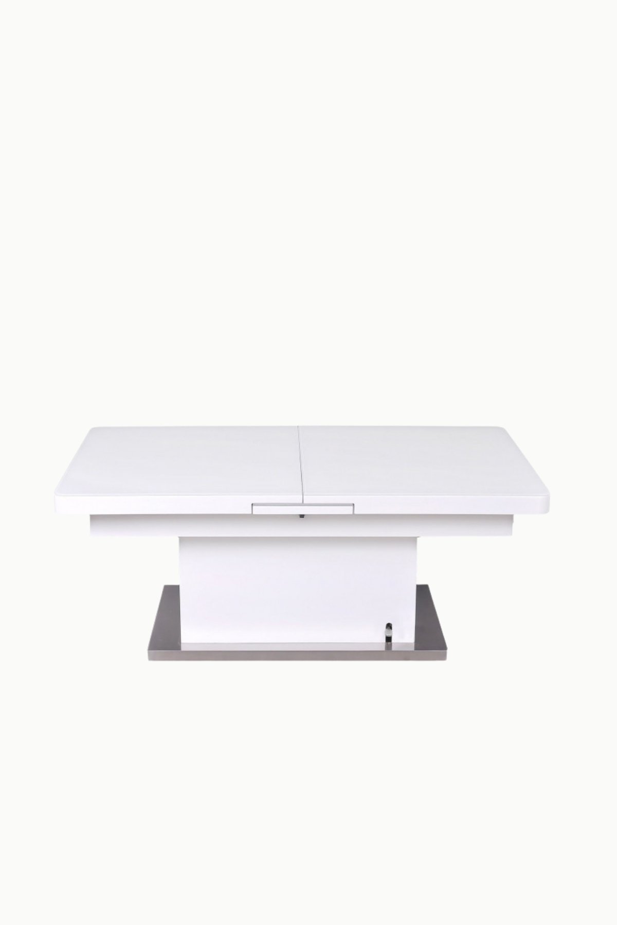 TABLE A MANGER TABLE BASSE RELEVABLE TB86 BLANCHE VERRE TREMPE PRINCIPALE
