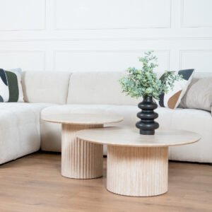 TABLES BASSES GIGOGNES EFFET TRAVERTIN 2