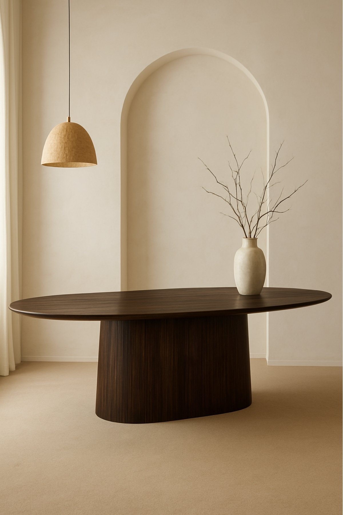 TABLE A MANGER GINA OVALE BOIS MANGUIER MARRON FONCE