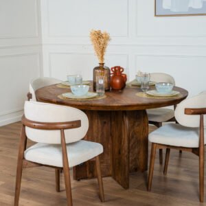 TABLE A MANGER ISANA EMILIA RONDE BOIS ACACIA 3