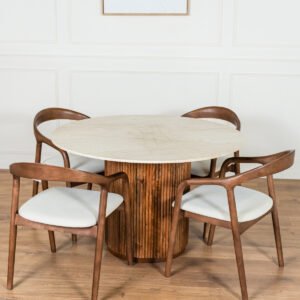 TABLE A MANGER MILA TRAVERTIN BEIGE 3