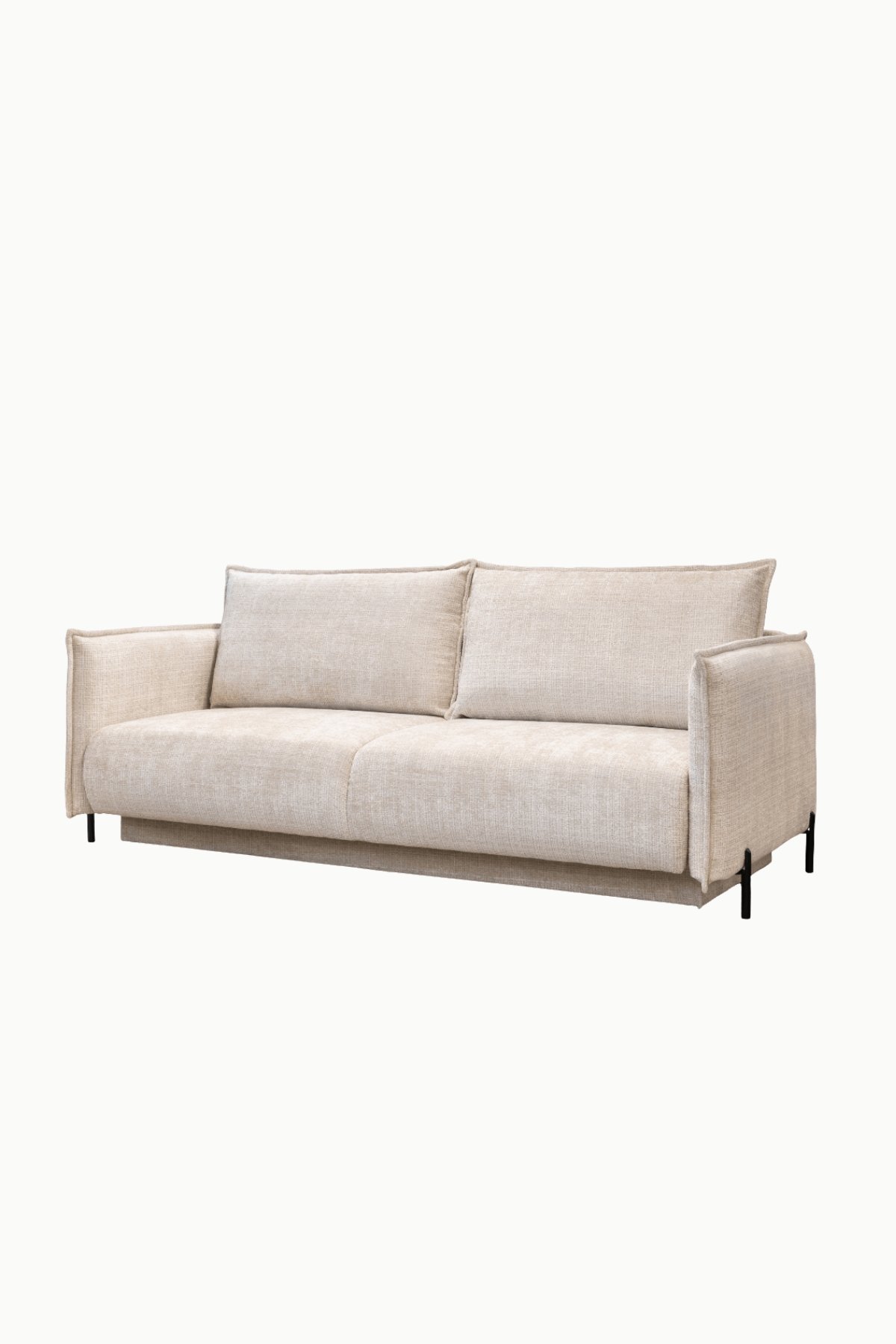 canape amelie coffre convertible tissus chenille ecru 3