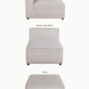 modules monte carlo tissus chenille beige